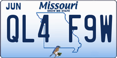 MO license plate QL4F9W