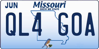 MO license plate QL4G0A