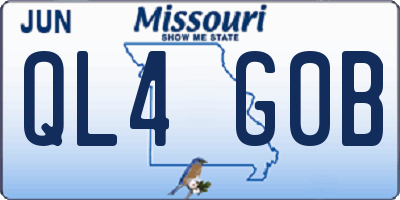 MO license plate QL4G0B