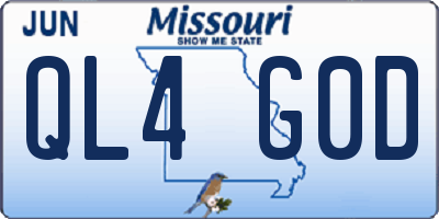 MO license plate QL4G0D