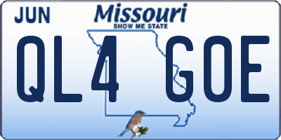 MO license plate QL4G0E