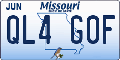 MO license plate QL4G0F