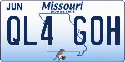 MO license plate QL4G0H
