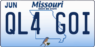 MO license plate QL4G0I