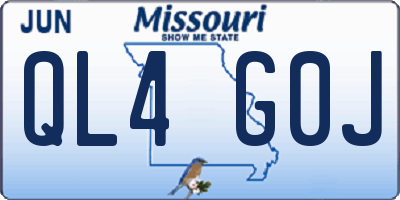 MO license plate QL4G0J