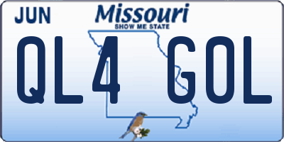 MO license plate QL4G0L