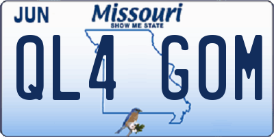 MO license plate QL4G0M
