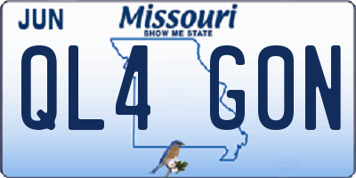 MO license plate QL4G0N