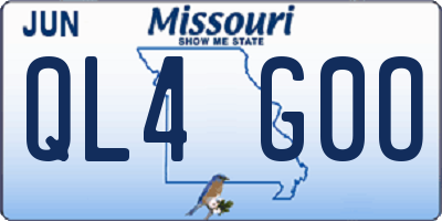 MO license plate QL4G0O