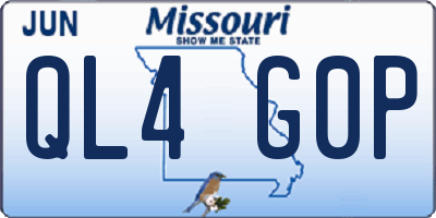 MO license plate QL4G0P