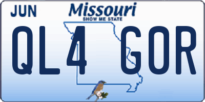 MO license plate QL4G0R