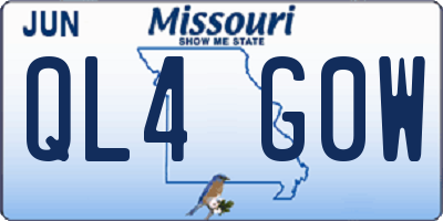 MO license plate QL4G0W