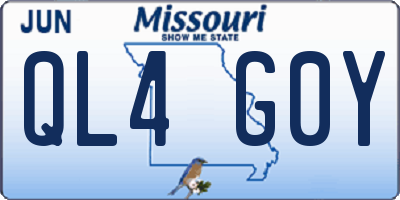 MO license plate QL4G0Y