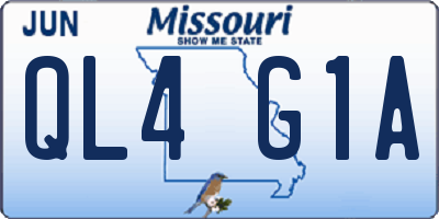 MO license plate QL4G1A
