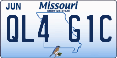 MO license plate QL4G1C