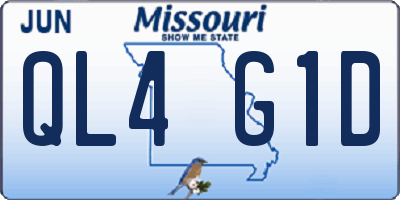 MO license plate QL4G1D