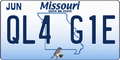 MO license plate QL4G1E