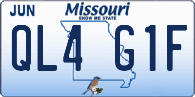 MO license plate QL4G1F