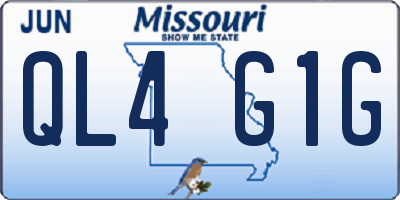 MO license plate QL4G1G
