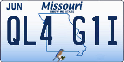 MO license plate QL4G1I