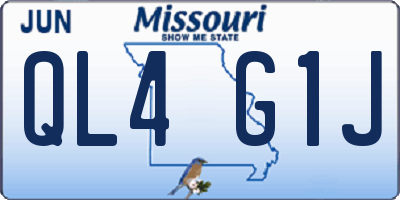MO license plate QL4G1J
