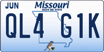MO license plate QL4G1K