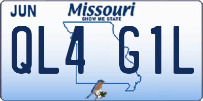 MO license plate QL4G1L