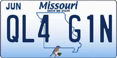 MO license plate QL4G1N
