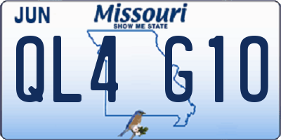 MO license plate QL4G1O