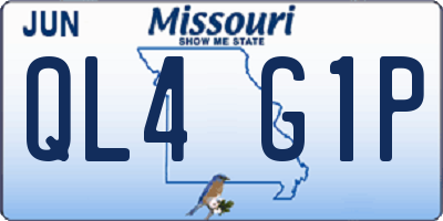 MO license plate QL4G1P