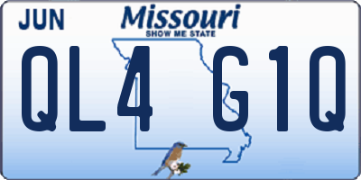 MO license plate QL4G1Q