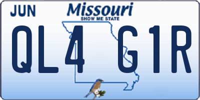 MO license plate QL4G1R