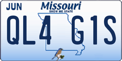 MO license plate QL4G1S