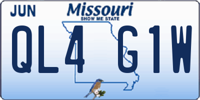 MO license plate QL4G1W