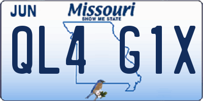 MO license plate QL4G1X