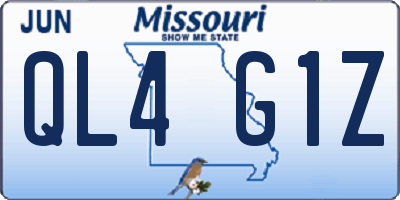 MO license plate QL4G1Z