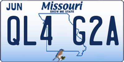 MO license plate QL4G2A