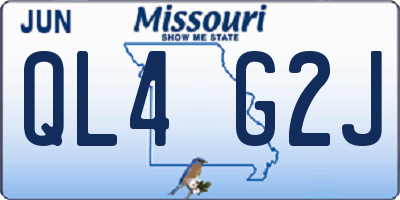 MO license plate QL4G2J