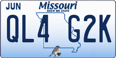 MO license plate QL4G2K