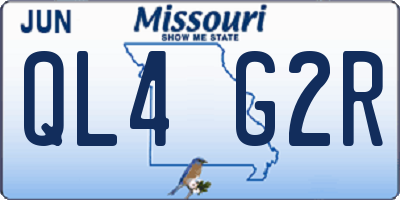 MO license plate QL4G2R
