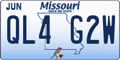 MO license plate QL4G2W