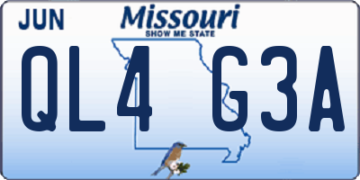 MO license plate QL4G3A