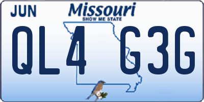 MO license plate QL4G3G