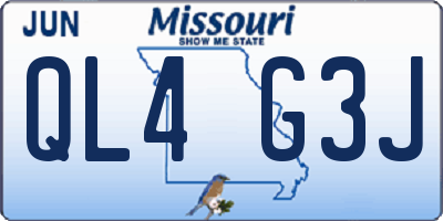 MO license plate QL4G3J