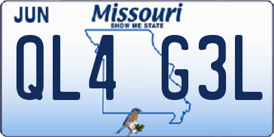 MO license plate QL4G3L