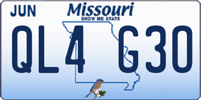 MO license plate QL4G3O