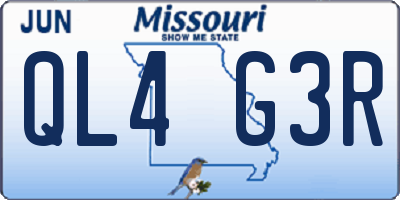 MO license plate QL4G3R