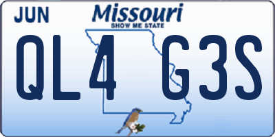 MO license plate QL4G3S