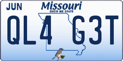 MO license plate QL4G3T