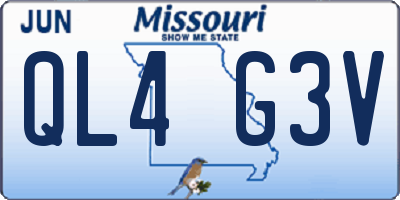 MO license plate QL4G3V